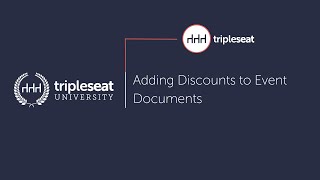 Adding Discounts to Event Documents Level 2  TSU [upl. by Norahs436]