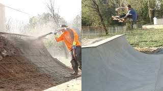 Making A Concrete Ramp At Our DIY Skatepark  Then Skate It [upl. by Delanie]