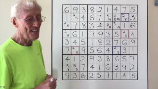 Sudoku tutorial 89 Remote matching pairs [upl. by Eicnan801]