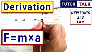 Derivation of Fma  Newtons Second Law of Motion  How to derive formula f ma  Class 9 [upl. by Dola]