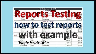 How To Test Reports In Software TestingReport TestingHow To Test Reports ManuallySoftware Testing [upl. by Dhiman589]