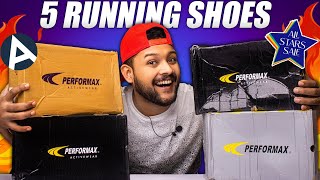 UNBOXING  TOP 5 PERFORMAX SNEAKERSSHOES UNDER 1000 FOR MEN on AJIO SALE Review 2023  ONE CHANCE [upl. by Natloz]