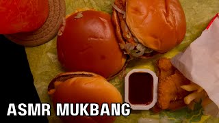 ASMR MCDONALDS DOUBLE CHEESEBURGERS  MCCHICKEN  CHICKEN MCNUGGETS MUKBANG EATING SOUNDS [upl. by Nylicaj313]