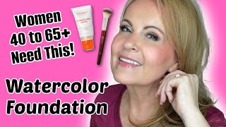 Over 40 Try The WATERCOLOR FOUNDATION Tutorial for Mature Skin [upl. by Claire]