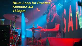 Drum Loop for Learners  Standard 44  152bpm [upl. by Rotsen]