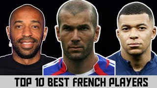 Top 10 best French players  France france mbappe zidane henry football sport viral player [upl. by Oam]