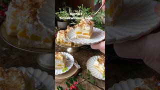 SERNIK Z BRZOSKWINIAMI I BEZĄ przepis w komentarzu sernik cheesecake baking shortsviral food [upl. by Isaak278]