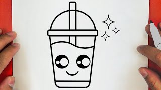 HOW TO DRAW A CUTE CUP DRINK STEP BY STEP DRAW CUTE THINGS [upl. by Ettelliw]