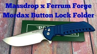 Massdrop x Ferrum Forge Mordax button lock Collaborative Knife produced by ProTech  Preview [upl. by Falito]