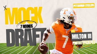 2024 Pittsburgh Steelers 7 Round Mock Draft  Drafting a QB and elite midround talent [upl. by Friedland]