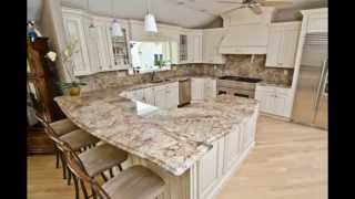 Typhoon Bordeaux Granite With Full Granite Backsplash [upl. by Kcinomod990]