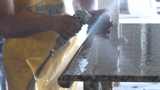 How to Polish Granite with wet DiamondPolishing Padsmov [upl. by Aimit864]