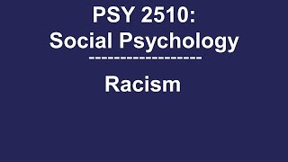 PSY 2510 Social Psychology Overt Modern Aversive amp Implicit Racism [upl. by Janeen75]