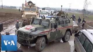 US Troops Block Russian Convoy in Syria [upl. by Elysha]