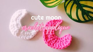 how to crochet moon applique for beginners [upl. by Anayi]