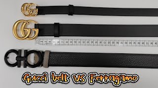 GUCCI Leather belt VS Ferragamo BELT [upl. by Acinhoj61]