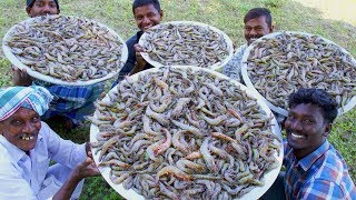 PRAWNS GRAVY Recipe  Villagers cooking Prawns Masala  Shrimp Curry  Healthy Village Food [upl. by Pejsach845]