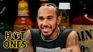 Lewis Hamilton Goes Full Send While Eating Spicy Wings  Hot Ones [upl. by Previdi]