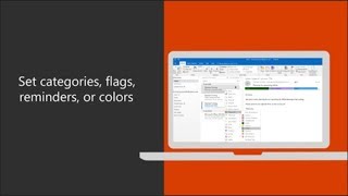 Set an email flag reminder or color in Outlook [upl. by Rorie]