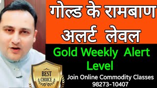 🏹गोल्ड के रामबाण लेवल Gold Weekly alert level9827310407mcxclasses mcx [upl. by Rramal]