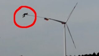 Wind Turbine Crash With Kite FAIL [upl. by Aruam687]