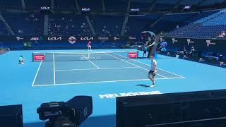 Sasha Zverev vs Denis Shapovalov  Court Level  ATP Cup [upl. by Acsehcnarf]