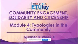 Typologies in the Community  Community Engagement Solidarity and Citizenship  Q13 Week 4 [upl. by Audie]