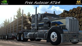 Free Autocar AT64 Long Log Hauled into Grangeville JBX2PNG ATS 4K 148 [upl. by Akilam]