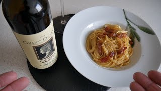 Italian Food Taste Test  Spaghetti Carbonara amp Chianti wine  Food amp Drink [upl. by Ennaillij]