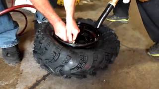 Fast and easy way to install an ATV tire on a rim [upl. by Yr]