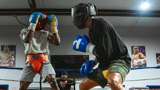 Shakur Stevenson SPARRING Richardson Hitchins infront of Floyd Mayweather [upl. by Leemaj406]