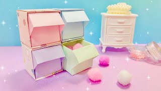 【折り紙】ミニ引き出しの作り方💓小物入れに便利な折り紙BOX！取って付きで可愛い箱✨ [upl. by Alarice63]