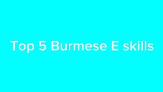 Top 5 Burmese E Skills [upl. by Gaye]