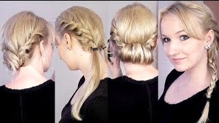 Sommerfrisuren SchuleAlltag  meine quotZwirbelquot Styles  Zopf OHNE Haargummi [upl. by Dlared30]