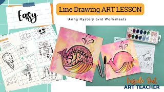 Super Easy Line Drawing Art Lesson  High School Art Lesson [upl. by Nodnar]