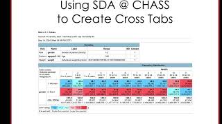 Using SDACHASS to Create Cross Tabs [upl. by Merwyn203]