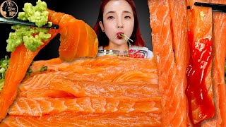 Mukbang🍜🍣생연어국수먹방🐟노르웨이산 생연어 핵존맛😋 Salmon Noodles with Raw Salmon Eating Sounds Show ASMR  쎄미 [upl. by Leifer]