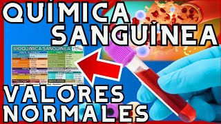 QUÍMICA SANGUÍNEA VALORES NORMALES  GuiaMed [upl. by Edmunda]