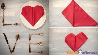 Tovagliolo a forma di cuore  Tutorial [upl. by Rodgiva]