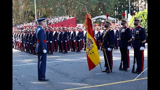 SSMM los Reyes y la Princesa de Asturias presiden el desfile militar en la Fiesta Nacional [upl. by Cirded]