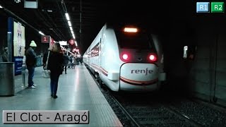 Rodalies Barcelona  El Clot  Aragó R1  R2  R11  Renfe Civia  447  449 [upl. by Gavini]