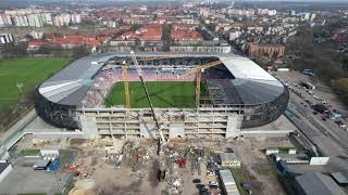 Mostostal Zabrze  GPBP SA  dokończenie budowy stadionu im Ernesta Pohla w Zabrzu  marzec 2024 [upl. by Effy]