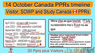 14 October Canada PPR timeline today  Visitor Sowp and Study visas PPRs request timeline Canada [upl. by Icaj]