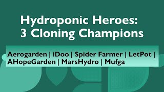 Top 3 Cloning Champions for Hydroponics Growing  Propagation [upl. by Eppie]