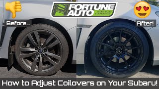 HOW TO ADJUST YOUR COILOVERS THE RIGHT WAY  Subaru WRX 1520 [upl. by Camel]