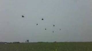 Bell UH1D Huey 7 ship Helicopter Formation [upl. by Ytrebil254]