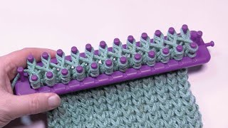 Loom Knit Double Stockinette Twist Stitch with Cast On  BEGINNER  The Crochet Crowd [upl. by Harat864]