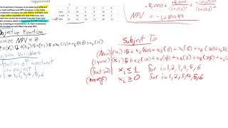 Linear Programming Capital Budgeting Example [upl. by Dorej]