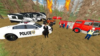 Police Save Campers from Forest Fire  Farming Simulator 22 [upl. by Aleen895]