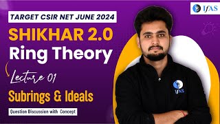 Ring Theory  Subrings amp Ideals  CSIR NET 2024  Question Discussion with Concept  Shikhar20 L1 [upl. by Ymorej568]